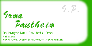 irma paulheim business card